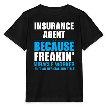 Insurance agents are heroes - Stanley/Stella MINI CREATOR Kids’ T-Shirt - black - Front - Mikhail (115cm)
