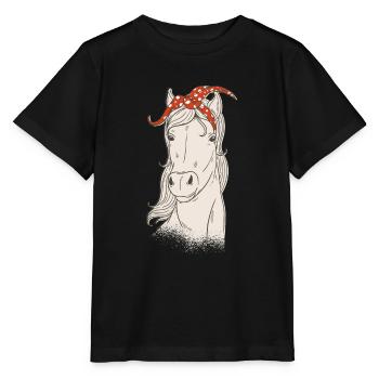 Cheval Tête de cheval Cavaliers Équitation - T-shirt bio MINI CREATOR Stanley/Stella Enfant - noir - Devant - Mikhail (115cm)