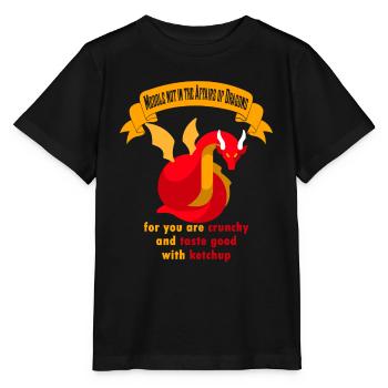 Funny saying for dragon lovers - Stanley/Stella MINI CREATOR Kids’ T-Shirt - black - Front - Mikhail (115cm)