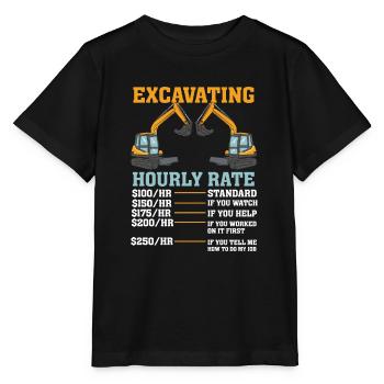 EXCAVATOR OPERATOR: Excavating Hourly Rate - Stanley/Stella Kinder T-Shirt MINI CREATOR  - Schwarz - Vorne - Mikhail (115cm)