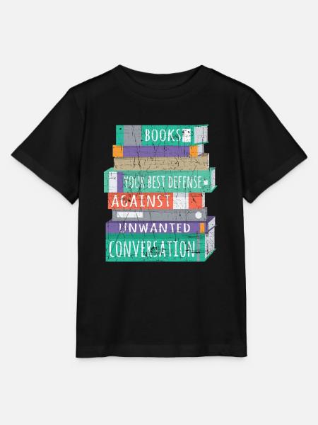 Bookworm Shirt Books Your Best Defense Antisocial - Stanley/Stella Kinder T-Shirt MINI CREATOR  - Schwarz