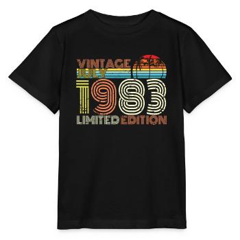 Juillet 1983 Anniversaire - T-shirt bio MINI CREATOR Stanley/Stella Enfant - noir - Devant - Mikhail (115cm)