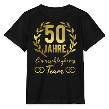 Goldene Hochzeit 50. Hochzeitstag - Stanley/Stella Kinder T-Shirt MINI CREATOR  - Schwarz - Vorne - Mikhail (115cm)