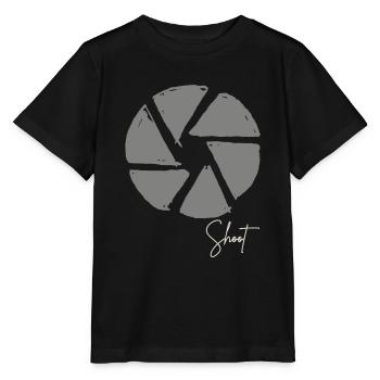 Photographer with vintage aperture of camera - Stanley/Stella MINI CREATOR Kids’ T-Shirt - black - Front - Mikhail (115cm)