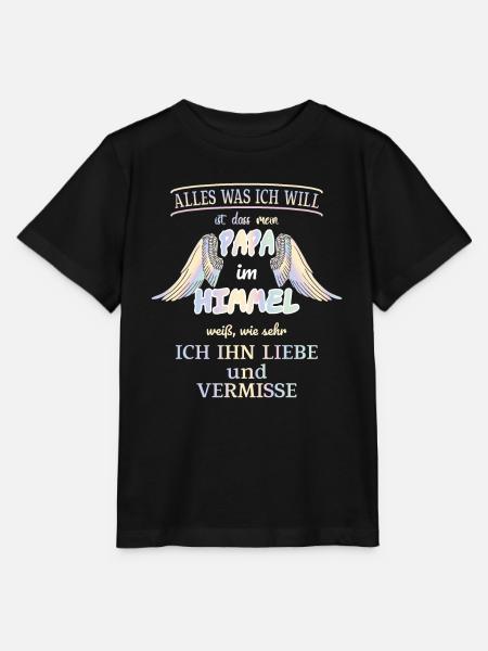 Papa Im Himmel Gedenken an meinen toten Vater - Stanley/Stella Kinder T-Shirt MINI CREATOR  - Schwarz
