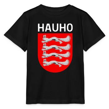 Armoiries hauho et texte blanc - T-shirt bio MINI CREATOR Stanley/Stella Enfant - noir - Devant - Mikhail (115cm)
