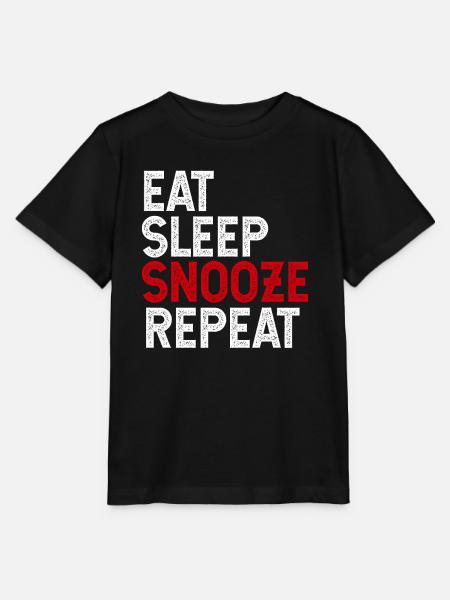 Eat Sleep Snooze Repeat - Stanley/Stella Kinder T-Shirt MINI CREATOR - Schwarz