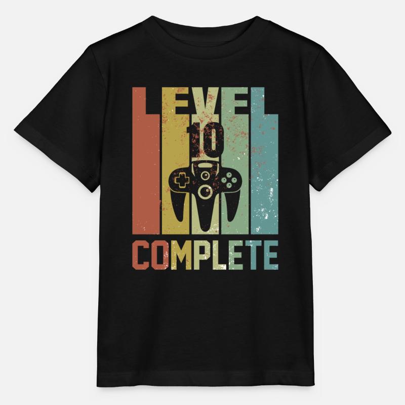 Level 10 Complete Geburtstagsshirt Jugend Geschenk - Stanley/Stella Kinder T-Shirt MINI CREATOR  - Schwarz