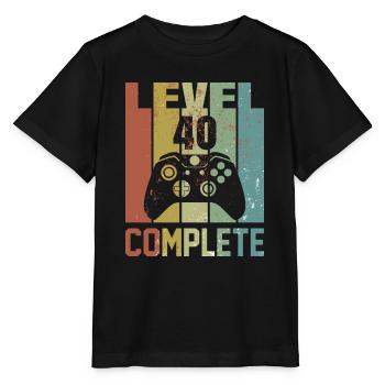 Level 40 complete Geburtstagsshirt Geschenk - Stanley/Stella Kinder T-Shirt MINI CREATOR  - Schwarz - Vorne - Mikhail (115cm)