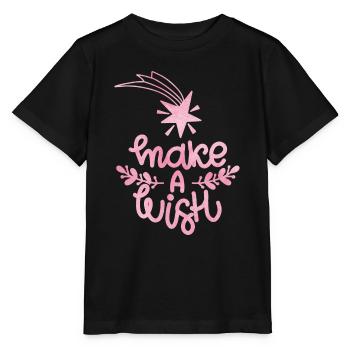 Quotes of Unicorns Make a wish Make a wish - Stanley/Stella Kinder T-Shirt MINI CREATOR  - Schwarz - Vorne - Mikhail (115cm)