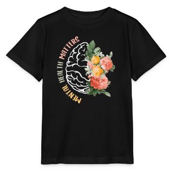 Mental Health Matters Flower Human Brain Health Aw - Stanley/Stella Kinder T-Shirt MINI CREATOR  - Schwarz - Vorne - Mikhail (115cm)