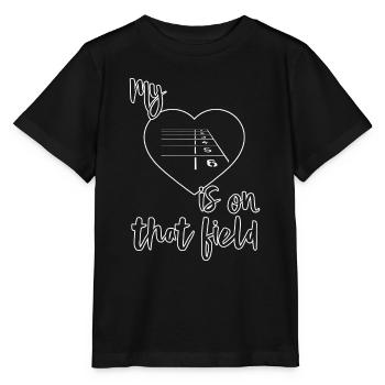 My Heart Is On That Field - Track And Field Fun Gi - Stanley/Stella MINI CREATOR Kids’ T-Shirt - black - Front - Mikhail (115cm)