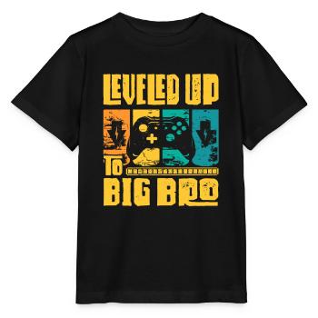 Big Brother Leveled Up Big Bro Gift Idea - Stanley/Stella MINI CREATOR Kids’ T-Shirt - black - Front - Mikhail (115cm)