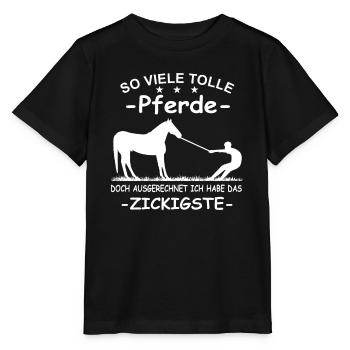 So viele tolle Pferde Führungskraft Pferd Reiterin - Stanley/Stella Kinder T-Shirt MINI CREATOR  - Schwarz - Vorne - Mikhail (115cm)