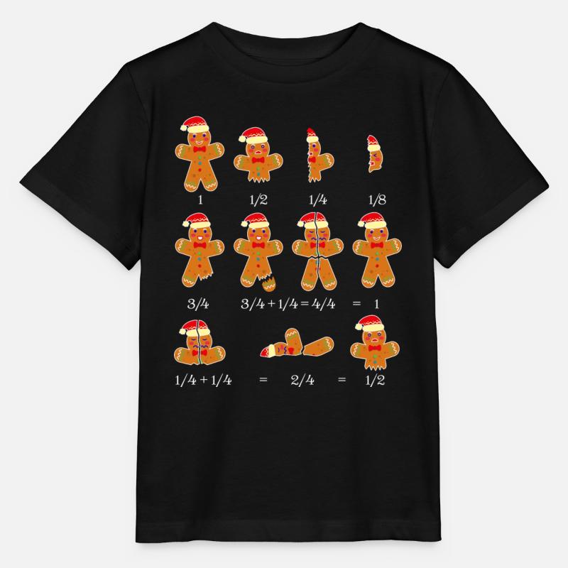 Gingerbread Man Breaks Math Nerd Noël Noël - T-shirt bio MINI CREATOR Stanley/Stella Enfant - noir