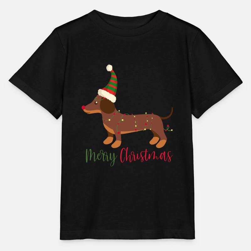 Dackel, Dachshund, Weihnachten, X-Mas, Christmas - Stanley/Stella Kinder T-Shirt MINI CREATOR  - Schwarz