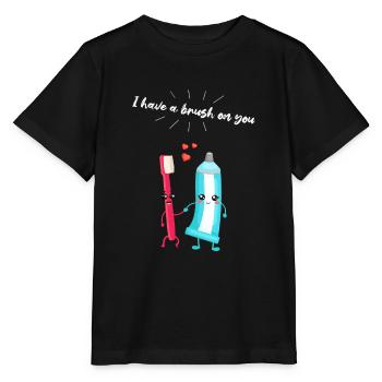Toothbrush & Toothpaste Pair Gift for Dentists - Stanley/Stella MINI CREATOR Kids’ T-Shirt - black - Front - Mikhail (115cm)