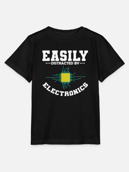 Easily Distracted By Electronics Profession - Stanley/Stella MINI CREATOR Kids’ T-Shirt - black