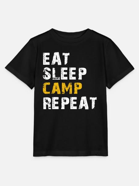 eat sleep camp wiederholen - Stanley/Stella Kinder T-Shirt MINI CREATOR - Schwarz