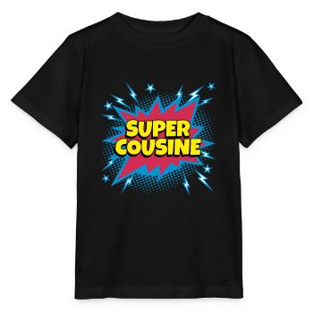 Super Cousine super héro supercousine - T-shirt bio MINI CREATOR Stanley/Stella Enfant - noir - Devant - Mikhail (115cm)