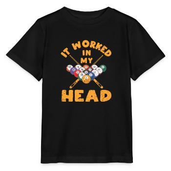Ça a marché dans ma tête Funny Pool Billiards - T-shirt bio MINI CREATOR Stanley/Stella Enfant - noir - Devant - Mikhail (115cm)