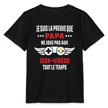 Papa Gamer Humour Cadeau Bébé - T-shirt bio MINI CREATOR Stanley/Stella Enfant - noir - Devant - Mikhail (115cm)
