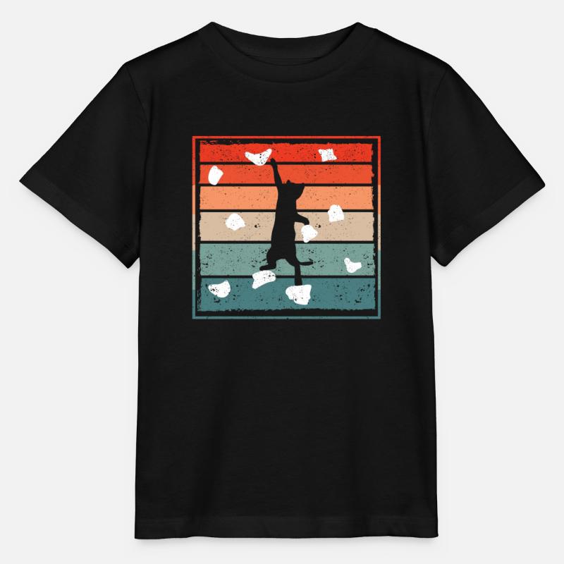 Drôle de rocher Chat Grimpeur Mignon Chat - T-shirt bio MINI CREATOR Stanley/Stella Enfant - noir