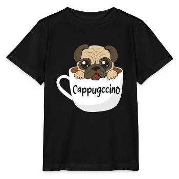 cappugccino cappuccino drôle de carlin carlin - T-shirt bio MINI CREATOR Stanley/Stella Enfant - noir - Devant - Mikhail (115cm)
