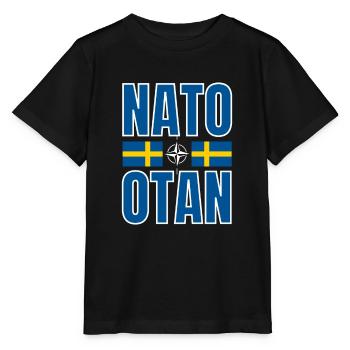 NATO take and Swedish flag - Stanley/Stella MINI CREATOR Kids’ T-Shirt - black - Front - Mikhail (115cm)