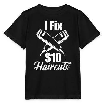 Je répare 10 $ Coupes de cheveux Coupe de cheveux Barber Shop - T-shirt bio MINI CREATOR Stanley/Stella Enfant - noir - Devant - Mikhail (115cm)
