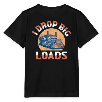 I Drop Big Loads Trucker Truck Driver - Stanley/Stella MINI CREATOR Kids’ T-Shirt - black - Front - Mikhail (115cm)