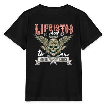 life i short calisc car lover - Stanley/Stella MINI CREATOR Kids’ T-Shirt - black - Front - Mikhail (115cm)