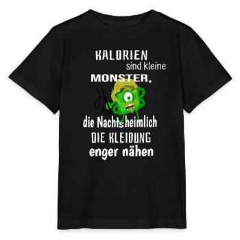 Kalorien sind kleine Monster - Stanley/Stella Kinder T-Shirt MINI CREATOR  - Schwarz - Vorne - Mikhail (115cm)