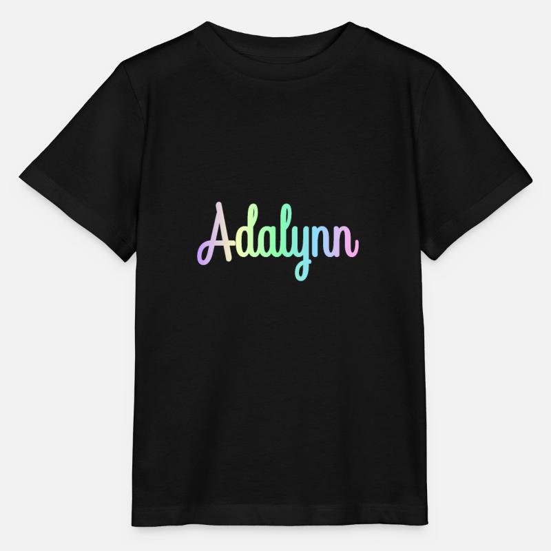 ADALYNN Rainbow Cursive minimaliste - T-shirt bio MINI CREATOR Stanley/Stella Enfant - noir