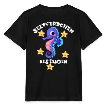 Seepferdchen bestanden - Stanley/Stella Kinder T-Shirt MINI CREATOR  - Schwarz - Vorne - Mikhail (115cm)