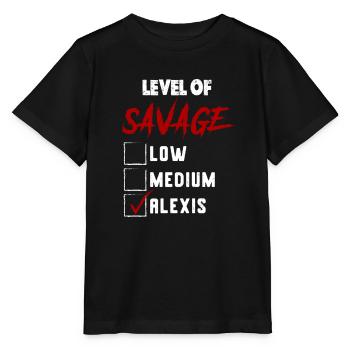 Niveau de Savage: ALEXIS Coche Nouveauté Personnalisée N - T-shirt bio MINI CREATOR Stanley/Stella Enfant - noir - Devant - Mikhail (115cm)