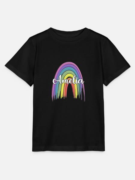 AMELIA Rainbow Cursive - Stanley/Stella Kinder T-Shirt MINI CREATOR  - Schwarz