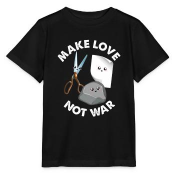 Make Love Not War Drôle de jeu de ciseaux en papier de roche - T-shirt bio MINI CREATOR Stanley/Stella Enfant - noir - Devant - Mikhail (115cm)