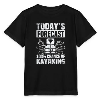 La prédiction d’aujourd’hui 100% de chances de faire du kayak - T-shirt bio MINI CREATOR Stanley/Stella Enfant - noir - Devant - Mikhail (115cm)