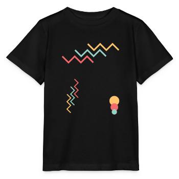 lignes éclair pastel forme minimalisme - T-shirt bio MINI CREATOR Stanley/Stella Enfant - noir - Devant - Mikhail (115cm)