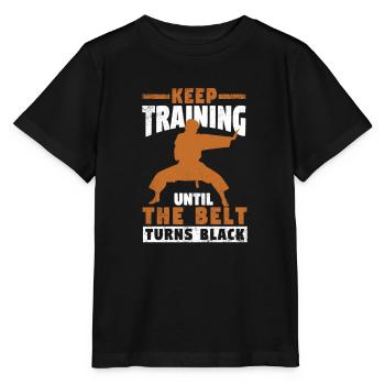 Karate-Trainer-Fan trainiert weiter - Stanley/Stella Kinder T-Shirt MINI CREATOR  - Schwarz - Vorne - Mikhail (115cm)