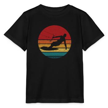 Kiteboard Silhouette Kitesurf Kiteboard Kite - T-shirt bio MINI CREATOR Stanley/Stella Enfant - noir - Devant - Mikhail (115cm)