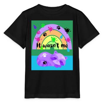 It wasn't me - racoon - - Stanley/Stella MINI CREATOR Kids’ T-Shirt - black - Front - Mikhail (115cm)