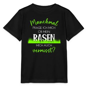 Ob mein Rasen mich auch vermisst Rasenfreund - Stanley/Stella Kinder T-Shirt MINI CREATOR  - Schwarz - Vorne - Mikhail (115cm)