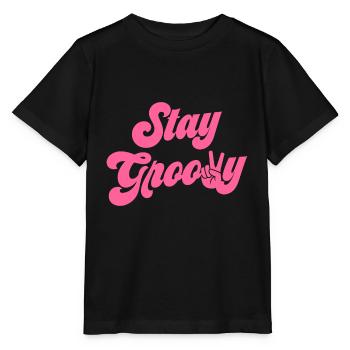 Stay Groovy - Stanley/Stella Kinder T-Shirt MINI CREATOR  - Schwarz - Vorne - Mikhail (115cm)