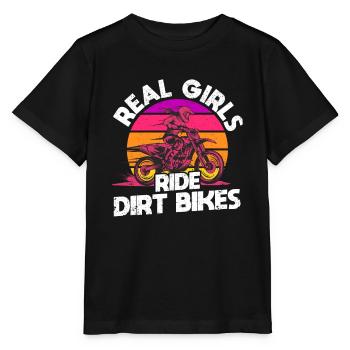 Motocross Lovers Racing Bikers Real Girls Ride - Stanley/Stella MINI CREATOR Kids’ T-Shirt - black - Front - Mikhail (115cm)