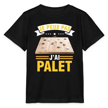 je peux pas j'ai palet idée cadeau palet breton - T-shirt bio MINI CREATOR Stanley/Stella Enfant - noir - Devant - Mikhail (115cm)