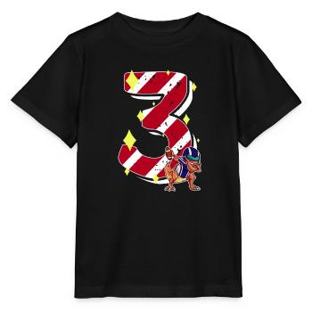 3 ans Dinosaure Football Américain 3ème B-day - T-shirt bio MINI CREATOR Stanley/Stella Enfant - noir - Devant - Mikhail (115cm)