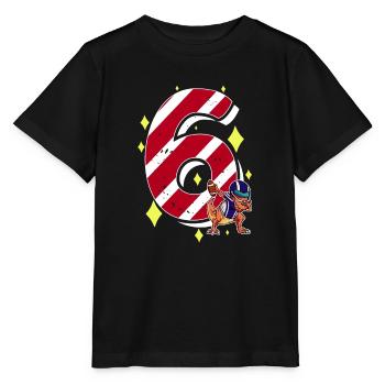 6 ans Dinosaur American Football 6ème B-day - T-shirt bio MINI CREATOR Stanley/Stella Enfant - noir - Devant - Mikhail (115cm)