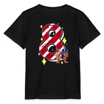8 ans Dinosaur American Football 8ème B-day - T-shirt bio MINI CREATOR Stanley/Stella Enfant - noir - Devant - Mikhail (115cm)